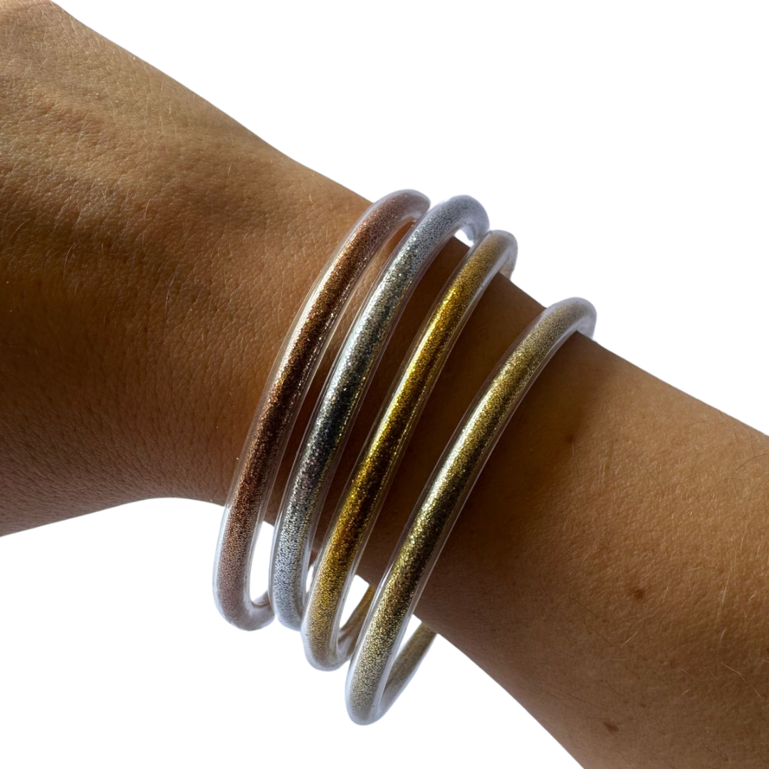 Pack Pulseras Pan de Oro Beige Brillante