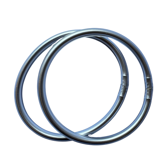 Pack Pulseras Pan de Oro Plateada Lisa