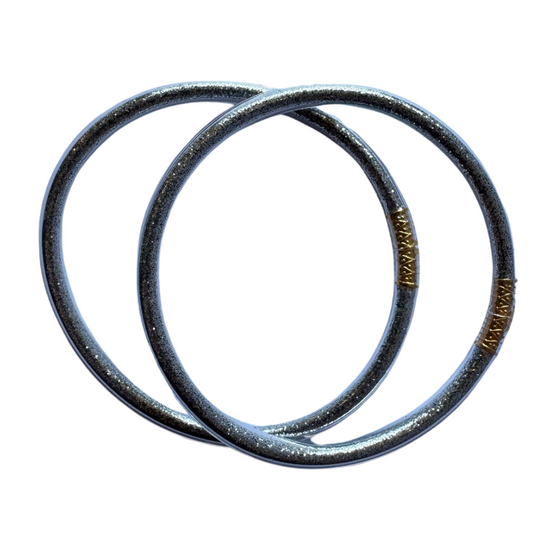 Pack Pulseras Pan de Oro Plateada Brillo