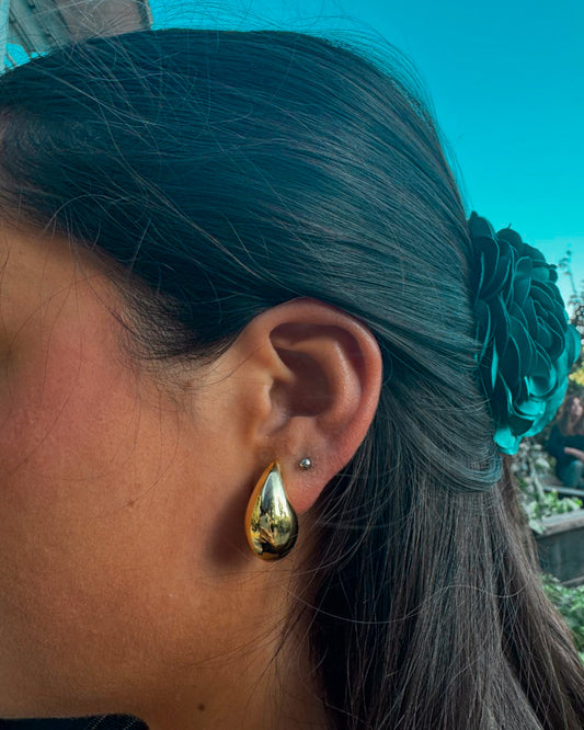 Aros Gota Grande Dorados