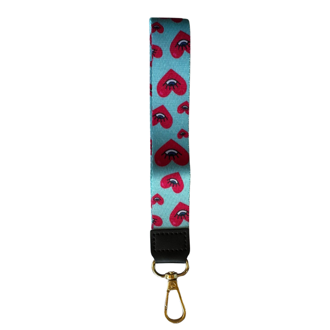 Lanyard Corto Menta Corazones