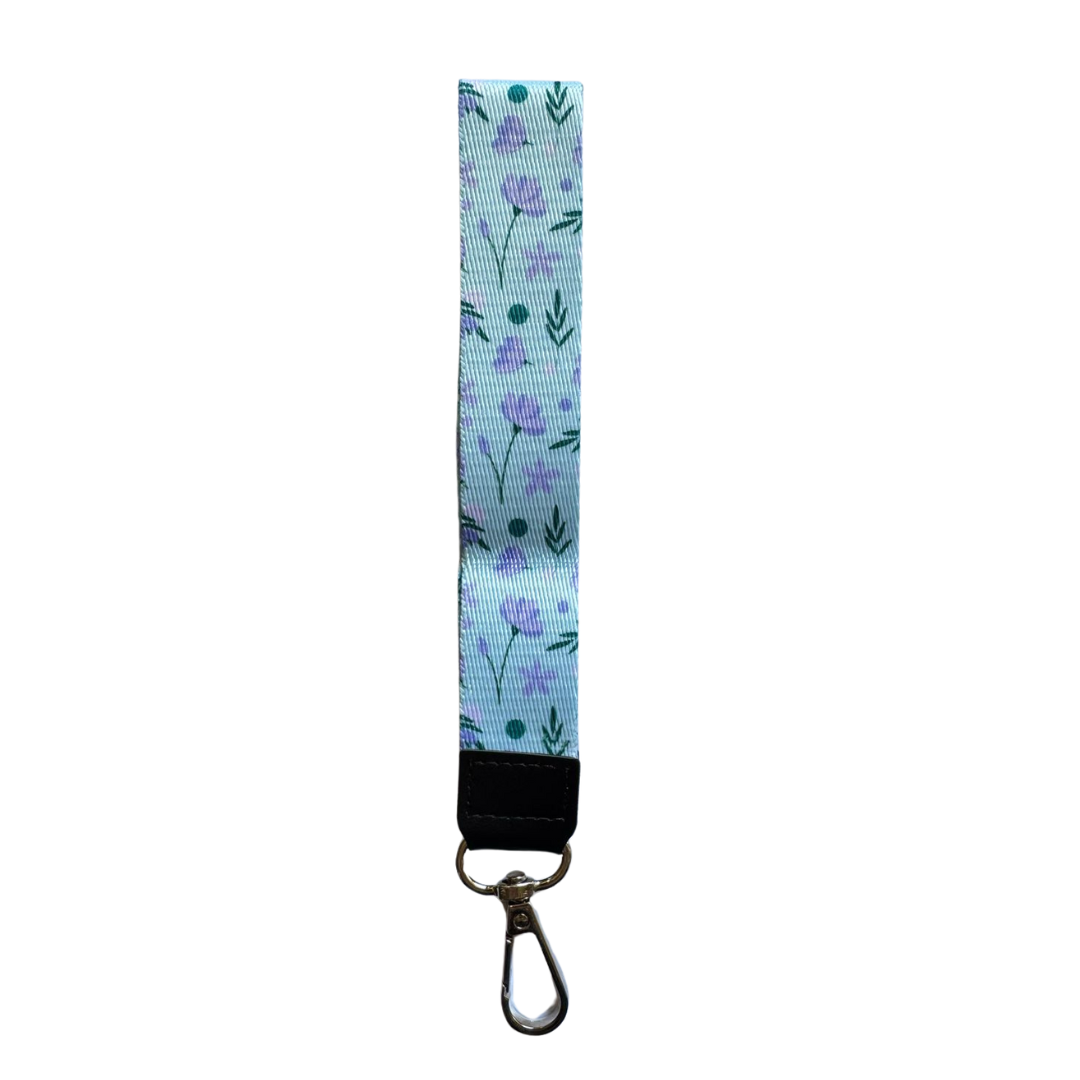 Lanyard Corto Celeste Flores Lila