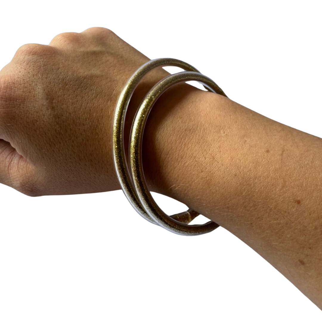 Pack Pulseras Pan de Oro Beige Brillante