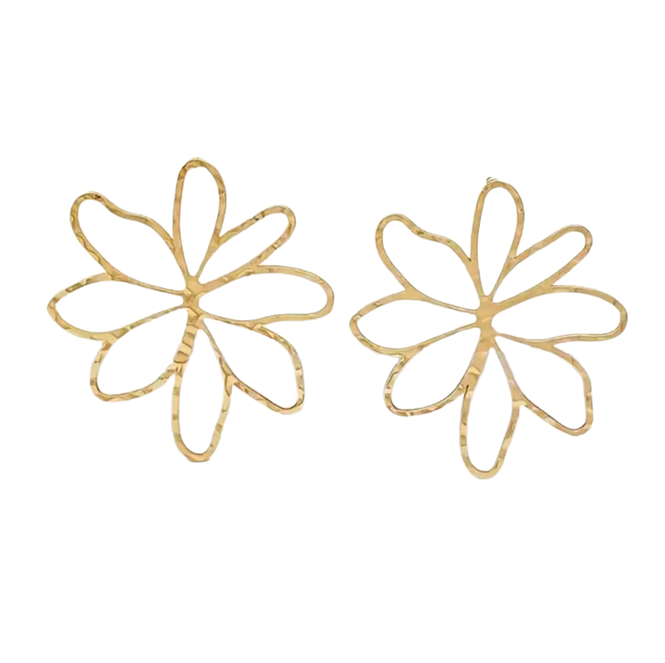 Aros Flor de Metal Dorados