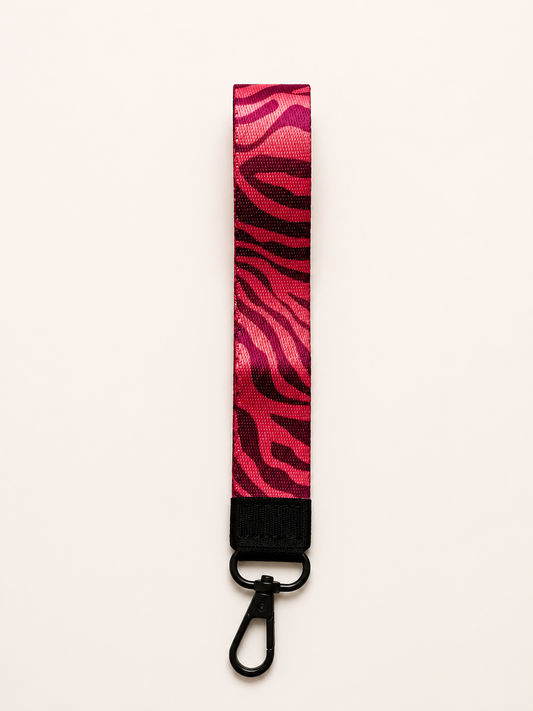 Lanyard Corto Cebra Rosada Naranja