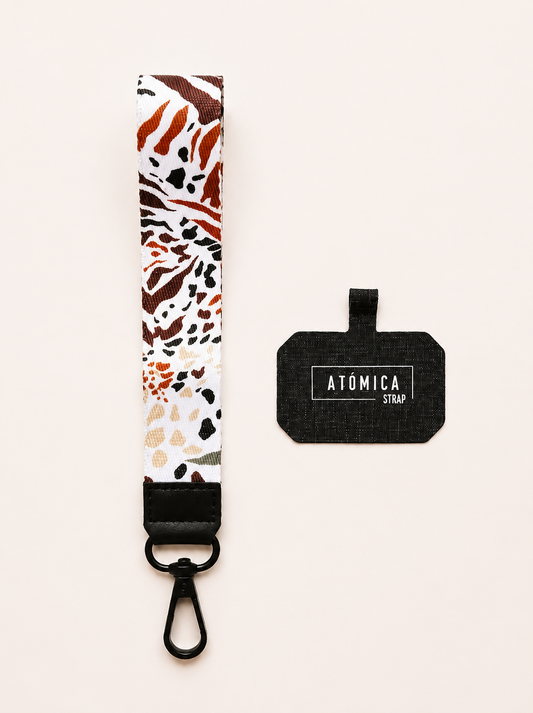 Lanyard de muñeca para celular Manchas Print Beige