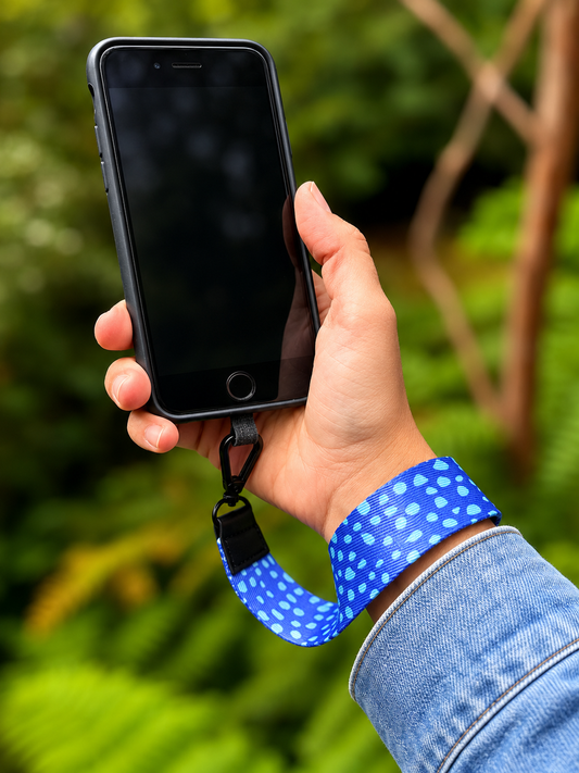 Lanyard de muñeca para celular Morado Puntitos