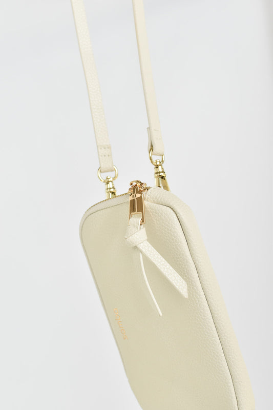 Cartera Samba Cuero Vegano Blanca con Strap Lisa