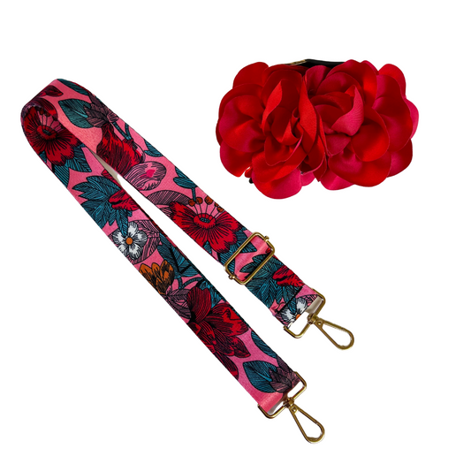 Strap Ibiza + rosa doble roja