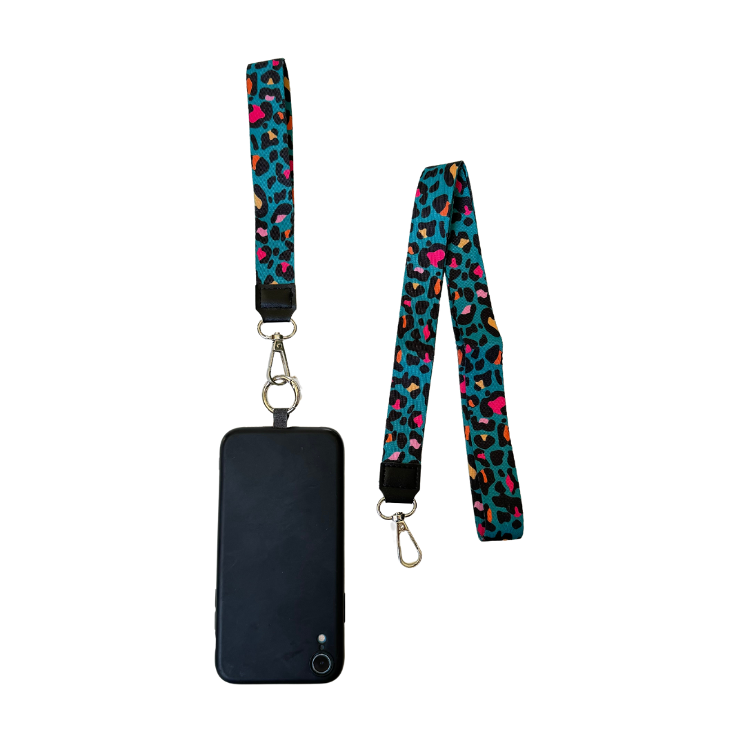 Lanyard Leopardo Petróleo y Colores