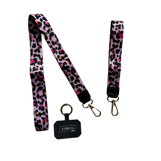 Lanyard Leopardo Rosa y Colores