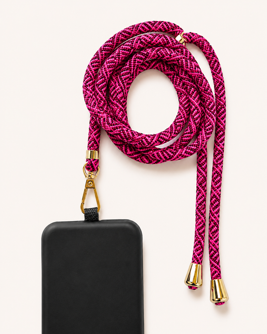 Adaptador y Cuerda Larga Fucsia Burdeo
