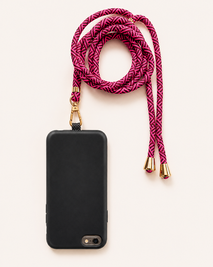 Adaptador y Cuerda Larga Fucsia Burdeo