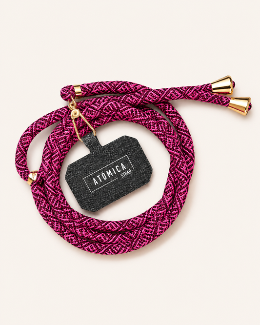 Adaptador y Cuerda Larga Fucsia Burdeo