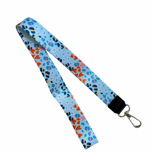 Lanyard Largo Print Celeste