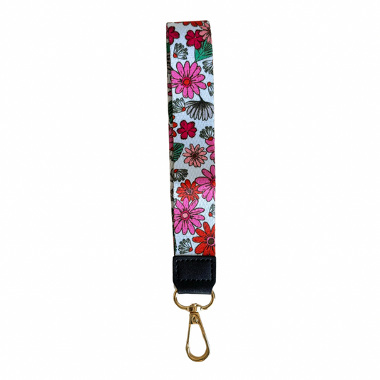 Lanyard Corto Flores Fucsia