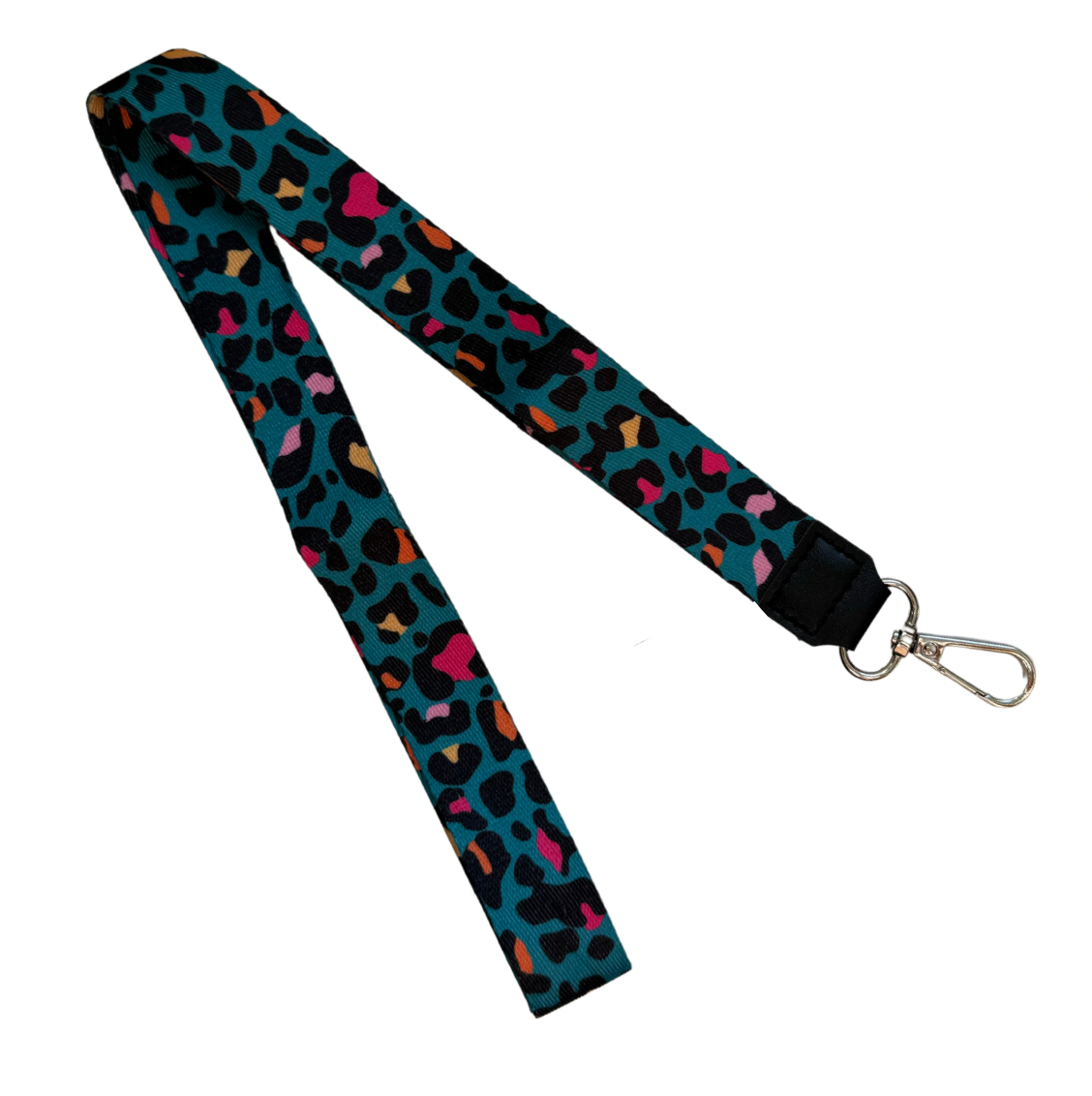 Lanyard Largo Leopardo Petróleo y Colores