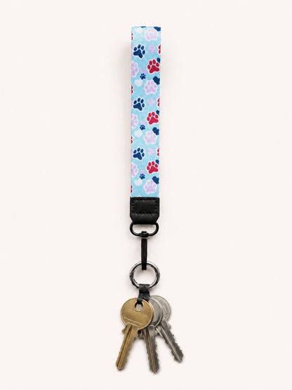 Lanyard Corto Patitas Perrito Celeste