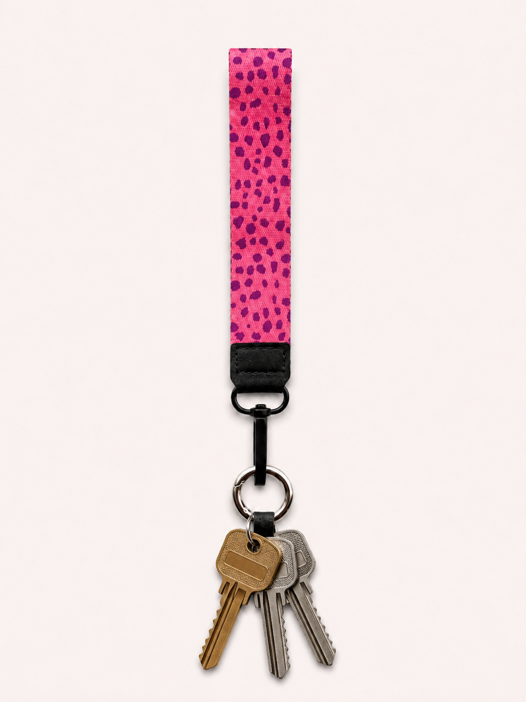 Lanyard Corto Rosado Puntitos
