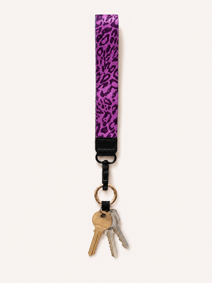 Lanyard Corto Animal Print Rosado
