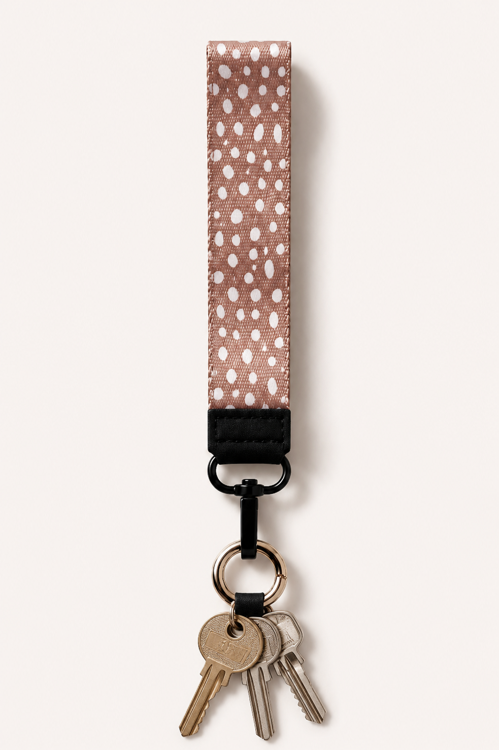 Lanyard Corto Beige Puntitos