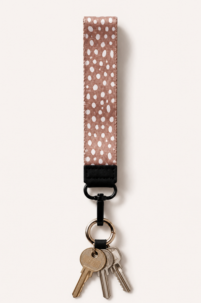 Lanyard Corto Beige Puntitos