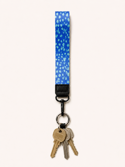 Lanyard Corto Morado Puntitos