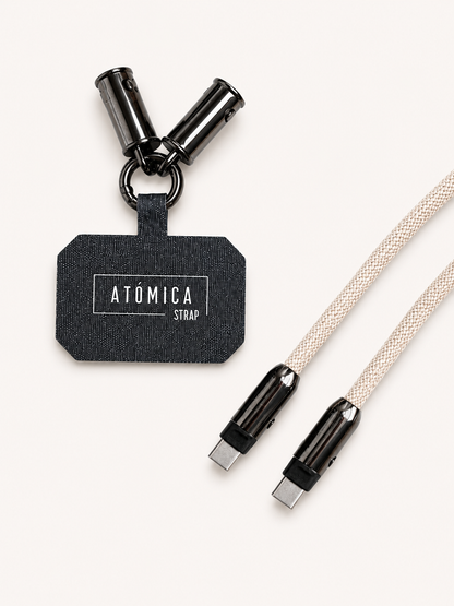 Cuerda Beige Cable USB-C colgante celular