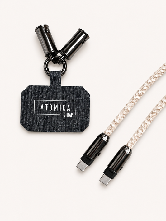 Cuerda Beige Cable USB-C colgante celular