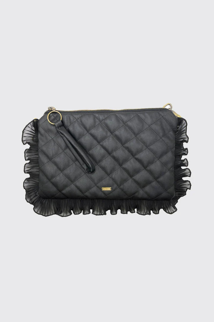 Clutch Savage Black Leather