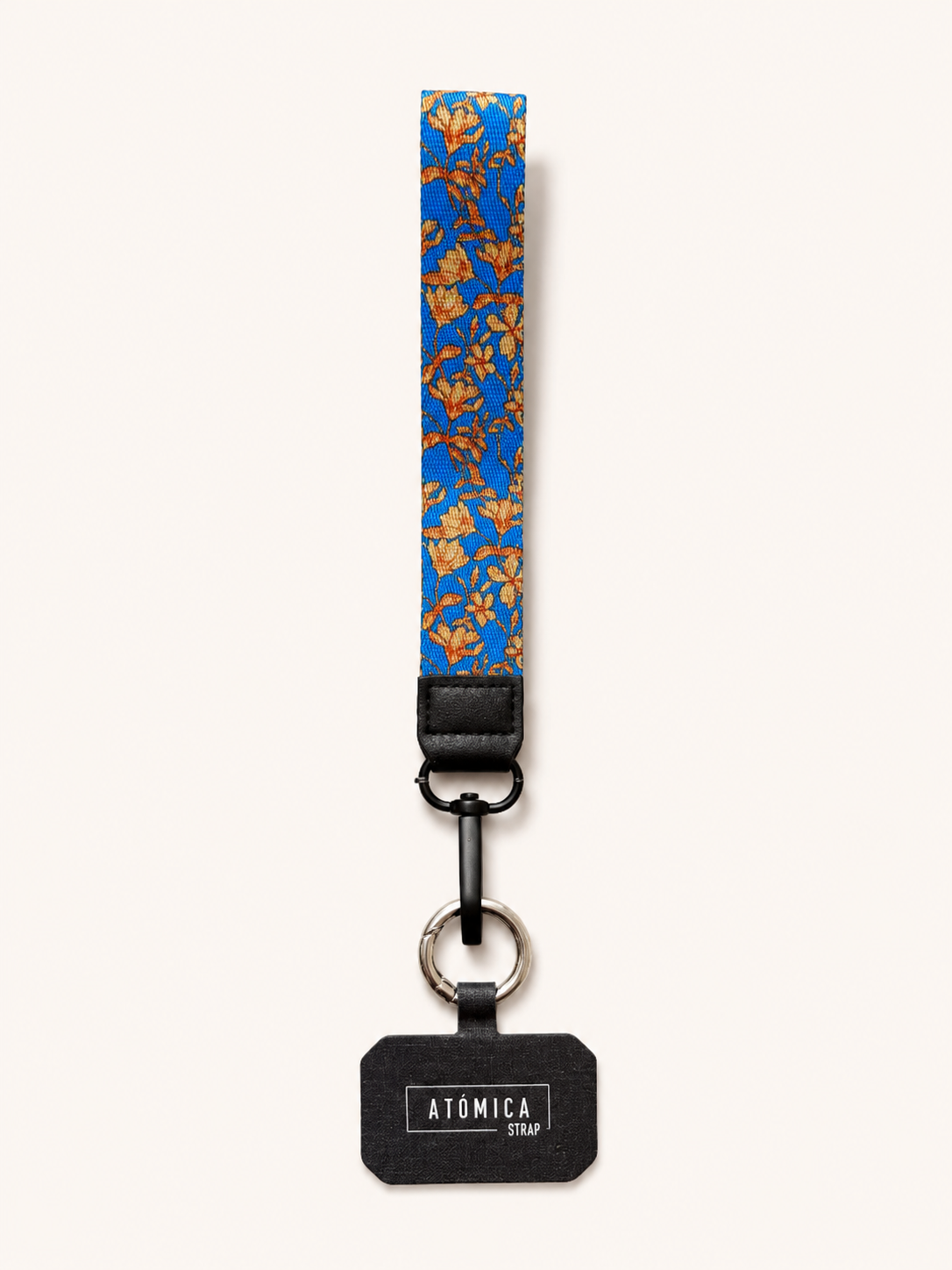 Lanyard de muñeca para celular Azul Flores Amarillas