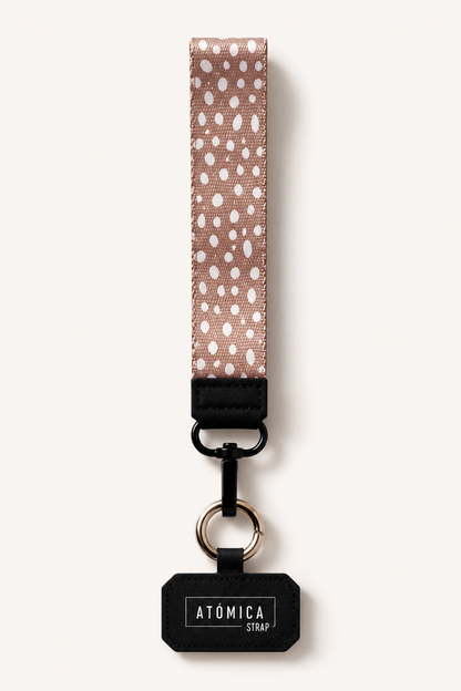Lanyard de muñeca para celular Beige Puntitos