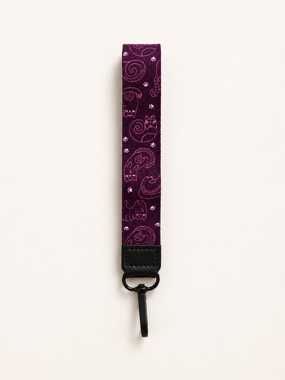 Lanyard Corto Burdeo Gatos