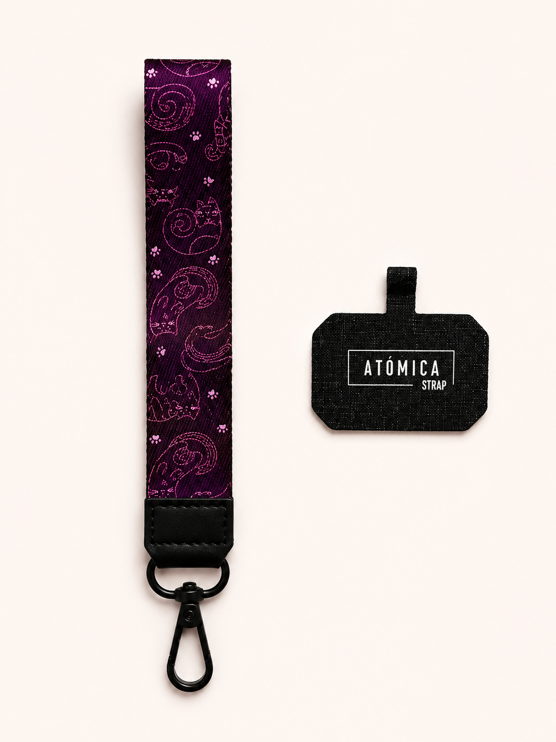 Lanyard de muñeca para celular Burdeo Gatos