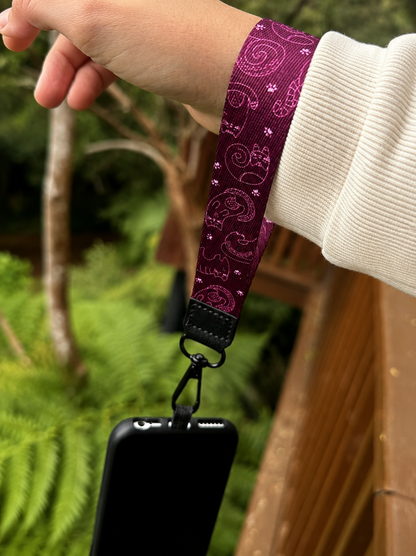 Lanyard de muñeca para celular Burdeo Gatos