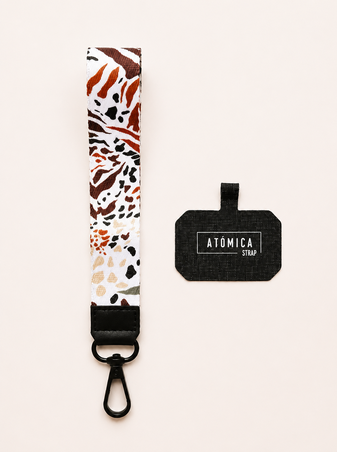 Lanyard de muñeca para celular Manchas Print Beige