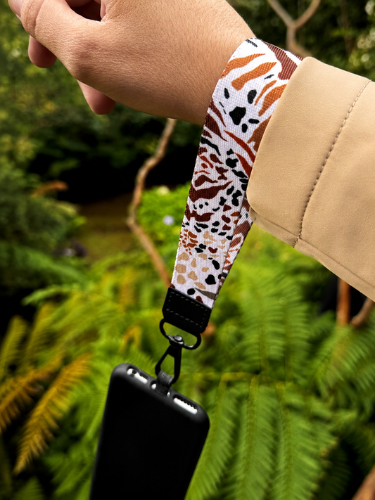 Lanyard Corto Manchas Print Beige
