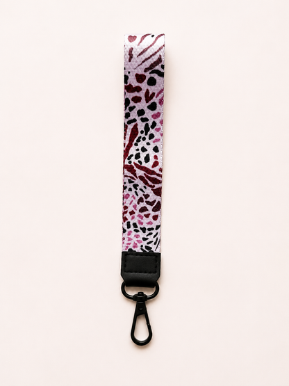 Lanyard Corto Manchas Print Rosado