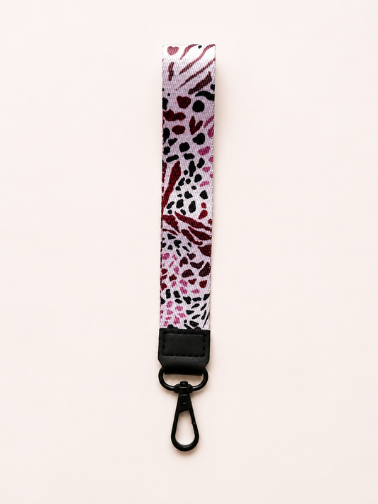 Lanyard Corto Manchas Print Rosado