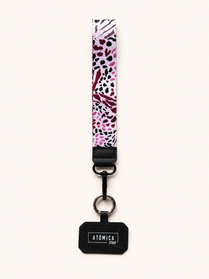 Lanyard de muñeca para celular Manchas Print Rosado