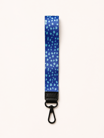 Lanyard Corto Morado Puntitos