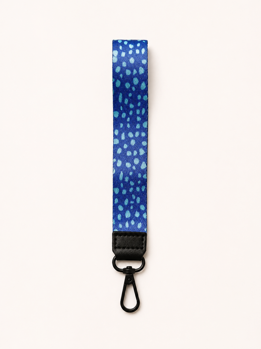 Lanyard Corto Morado Puntitos