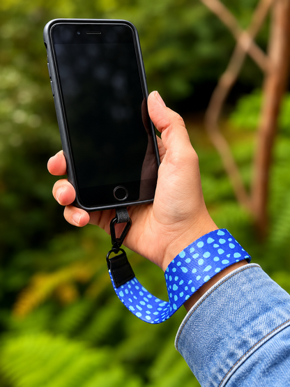 Lanyard de muñeca para celular Morado Puntitos