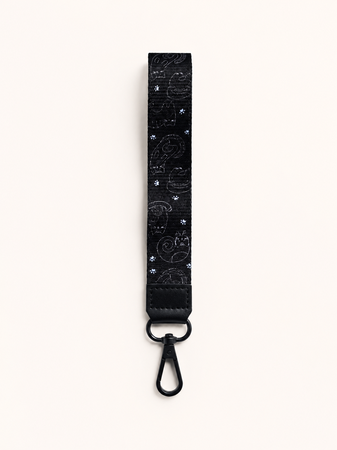 Lanyard Corto Negro Gatos
