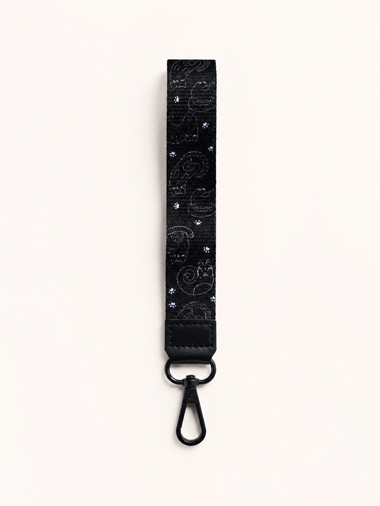 Lanyard Corto Negro Gatos