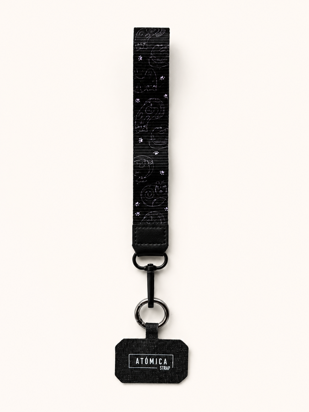 Lanyard de muñeca para celular Negro Gatos