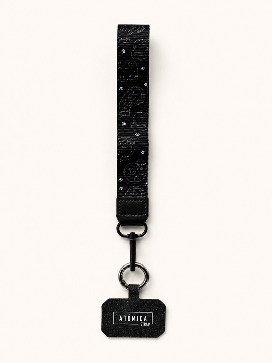 Lanyard de muñeca para celular Negro Gatos