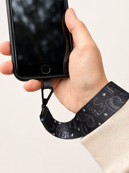 Lanyard Corto Negro Gatos