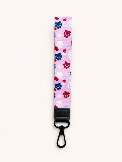 Lanyard Corto Patitas Perrito Rosado