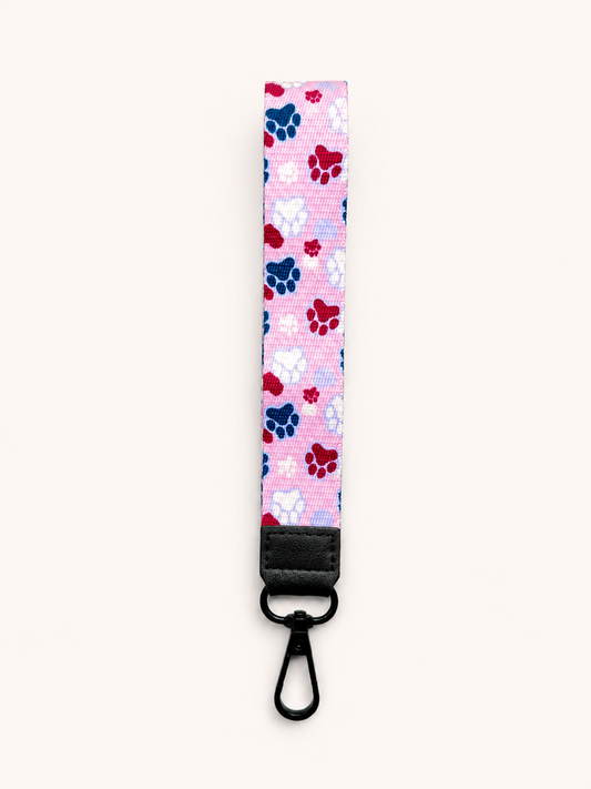 Lanyard Corto Patitas Perrito Rosado